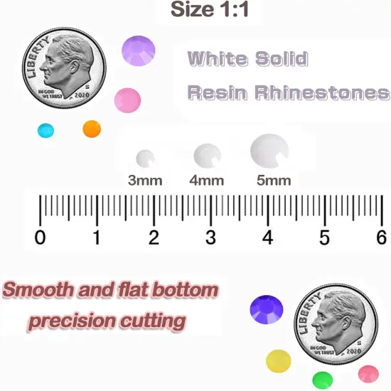 5000PCS 3MM Resin Flatback Rhinestones - White {2}