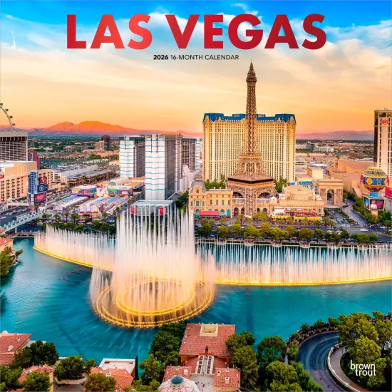 Las Vegas | 2026 12 x 24 Inch (Hanging) Monthly Square Wall Calendar | Foil Stamped Cover | Plastic-Free {1}
