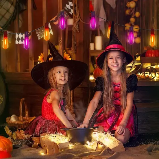 10Ft LED Outdoor Orange and Purple String Lights for Halloween {5}