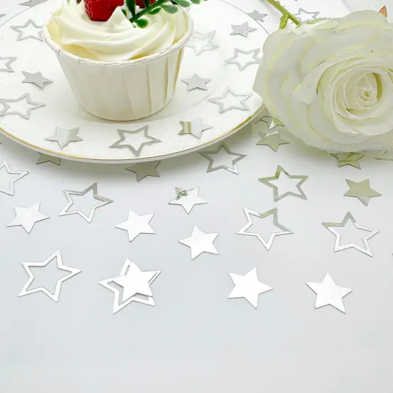Star Confetti Glitter Sprinkles for Party Table - Sliver {4}
