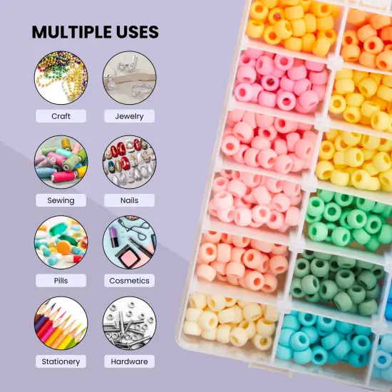 3 Pack Bead Storage Organizer Box with 36 Grids and Removable Dividers - Plastic Container Tray for Craft, Jewelry and Earrings {4}