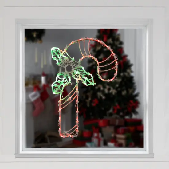 Northlight LED Lighted Candy Cane Christmas Window Silhouette - 18" - Red and Green {4}