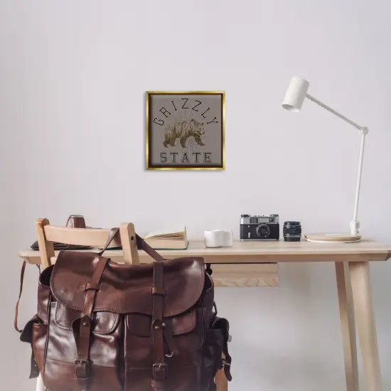 Stupell Industries Grizzly State Vintage Framed Floater Canvas Wall Art Design by Spirit Animals/Life Is High {2}