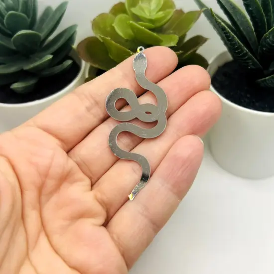 1, 4, 20 or 50 Pieces: Stainless Steel Snake Pendant Charms {3}