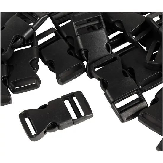 Quick Release Buckles - 100-Pack Side Release Buckles, Adjustable Buckles, Contoured Buckles, Perfect for Backpack, Accessory, DIY, Art Craft, Buckle Replacement, Black, 0.625 Inches {3}