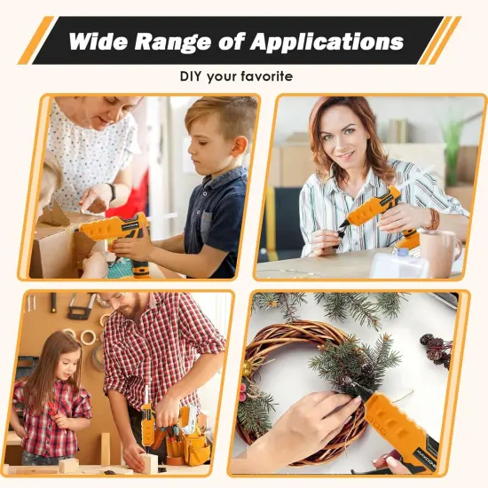 Cordless Hot Glue Gun 100W 20V Battery Handheld Wireless Power Glue Gun Full Size with 12pcs Glue Sticks(0.43")(11mm) for Art DIY Craft Home Repair School(Battery Not Included) {5}