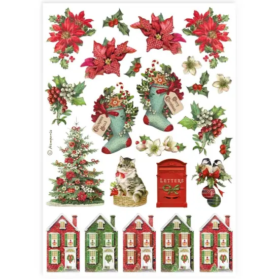 Stamperia Assorted Rice Paper A4 6/Sheets-Classic Christmas {3}