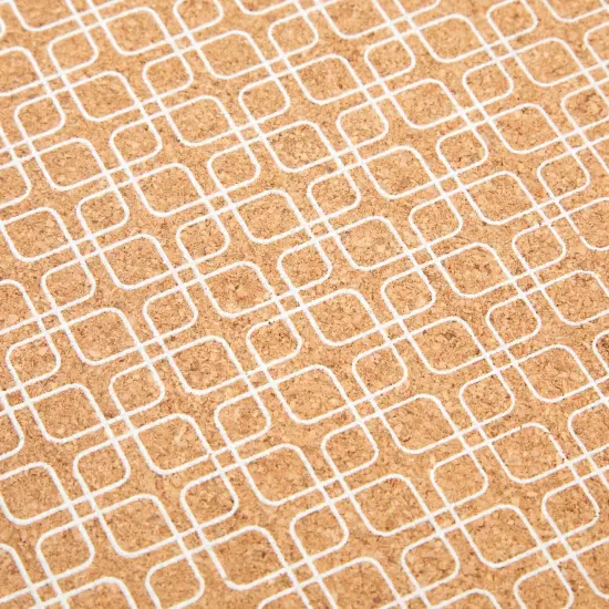 Decorative Bulletin Board Wall Organizer - Cute Framed Self-Adhesive Printed Cork Board for Home, Office, or School (12x12 In) Brown {7}