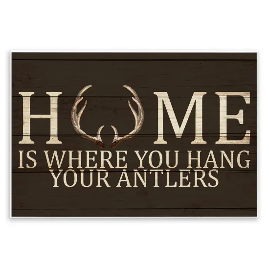 Stupell Industries Hang Your Antlers Rustic Wall Plaque Art {1}