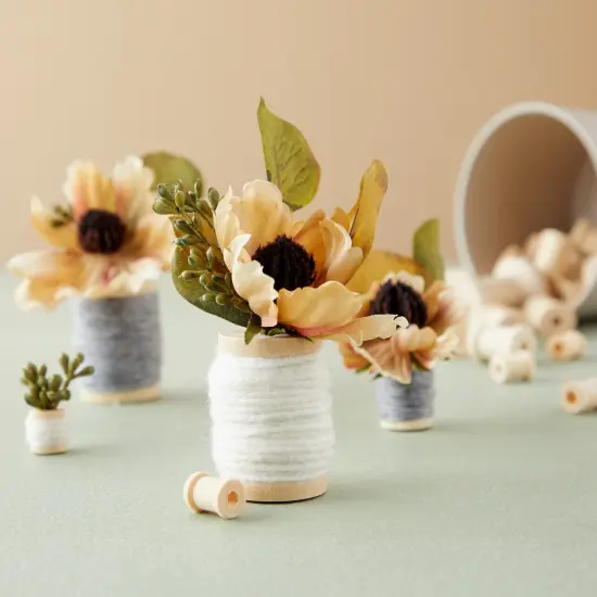 Empty Wooden Spools for Crafts in 3 Sizes (72 Pack) Brown {3}