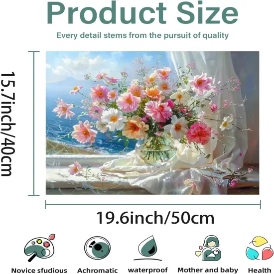 Paint by Number Flowers for Adults-Windowsill Paint by Numbers for Adults Beginner, Vase Flower Paint by Numbers for Home Wall Decor (16 x 20 inch) {2}