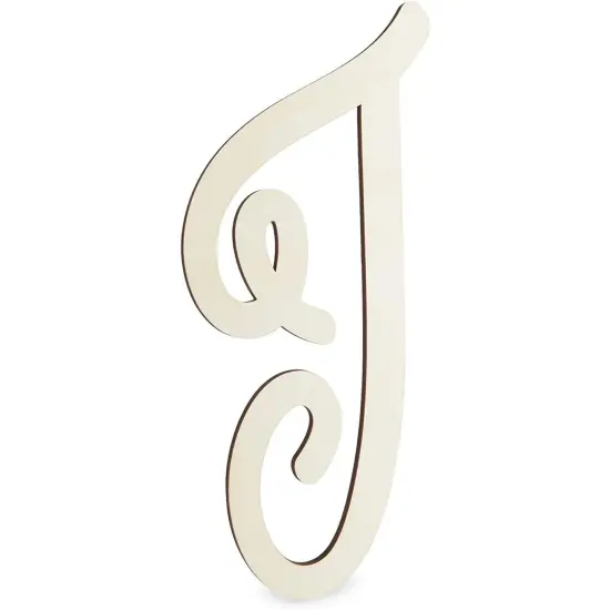 Wooden Monogram Alphabet Letters, Decorative Letter I (13 Inches) Brown {4}