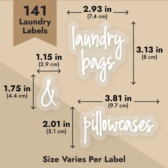 Talented Kitchen 141 Laundry Labels for Jars, Containers - Preprinted White Script Stickers for Linen Closet, Bathroom, Cleaning Supplies Organization (Water Resistant) {5}