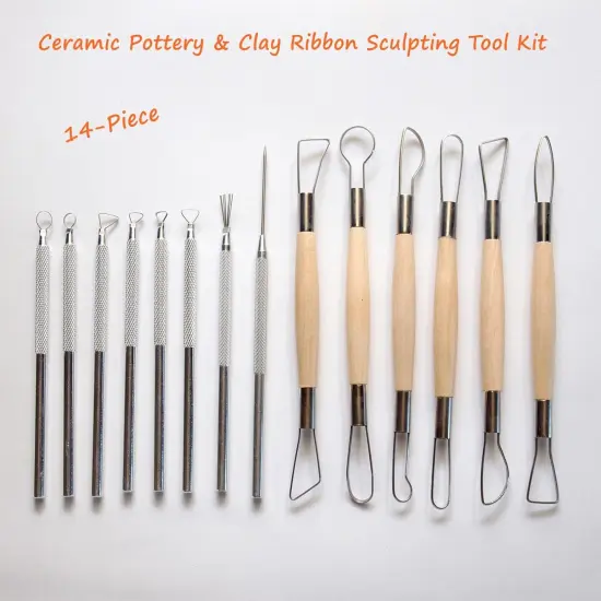 14Pcs Ceramic Pottery Clay Ribbon Sculpting Tools {2}