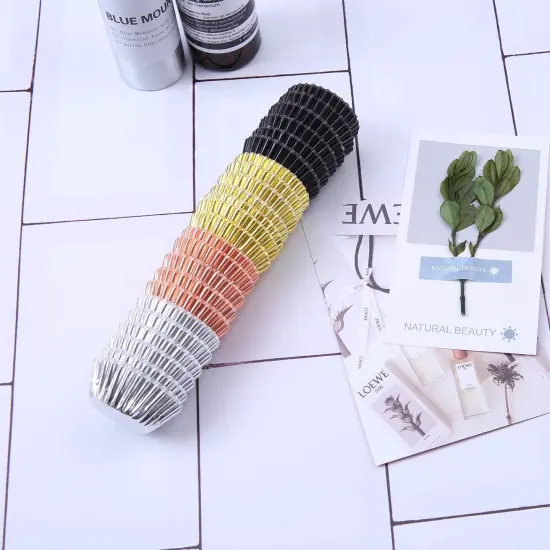 600 Pieces 1.25 Inch Mini Size Foil Metallic Cupcake Liners Muffin Paper Cases Baking Cups {5}