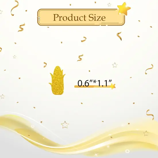 100pcs Corn Confetti, Gold Glitter Vegetables Corn Table Confetti for Baby Shower, Corn Paper Scatters, First Birthday/Welcome Baby Party Table Decoration {2}