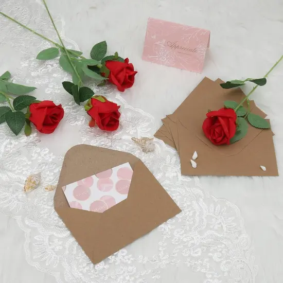 50 Pack Kraft 4x6 Envelopes, Contour Flap A4 Envelopes for Engagement Invites, Weddings Invitation, announcements, Baby shower, Perfect for RSVP Card 120gsm, 4.5 x 6.4 Inches - 100% Recycled {4}