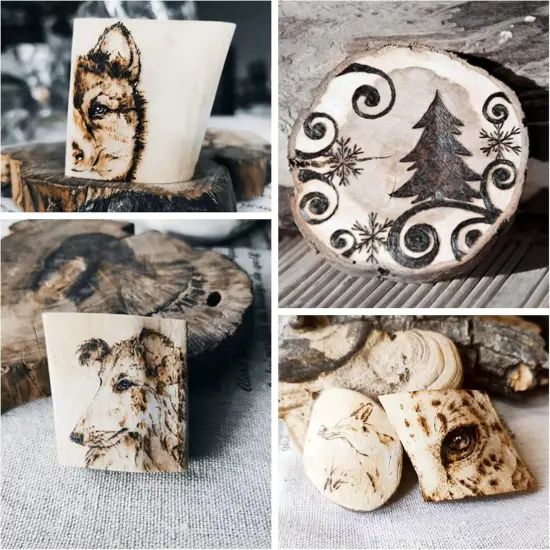 Wood Burning Kit, Wood Burning Tool, Temperature Adjustable Pyrography Machine, Upgraded 60W Digital Wood Burner Tool with 30PCS Wire Tips for Adults and Beginners {4}