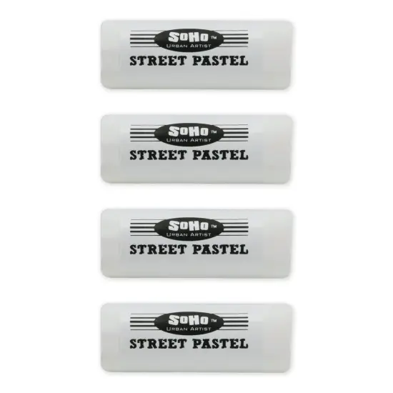 SoHo Urban Artist Professional Oil Pastels - Jumbo Street Pastel Pack of 4 White, 1" Diameter, 2.7" Length, Non-Toxic, Brilliant Pigments, Ideal for Pavement, Less Crumbling than Sidewalk Chalk {1}