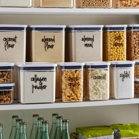 Talented Kitchen 170 Keto Kitchen Pantry Labels for Food Storage Containers, Removable Black Script on Clear Stickers for Organizing Ingredients (Water Resistant) {2}