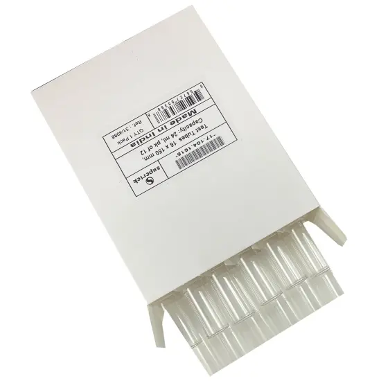Test Tubes, 16 x 150 mm, 24 ml Capacity, Pack of 12 {1}