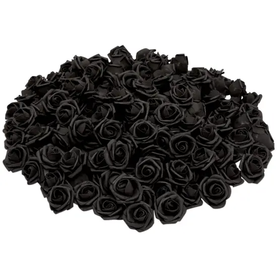 Bright Creations 100-Pack Black Artificial Flowers, Fake Foam Flowers for Halloween Decorations, DIY Crafts, Bouquets, and Black-Themed Parties (3 Inches) {6}