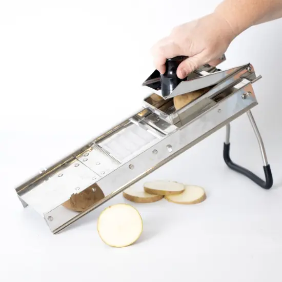 Lehman's Foldable Mandoline Veggie Slicer, Interchangeable Blades for All-In-One Vegetable Slicing, Easy to Clean, Store Flat {7}