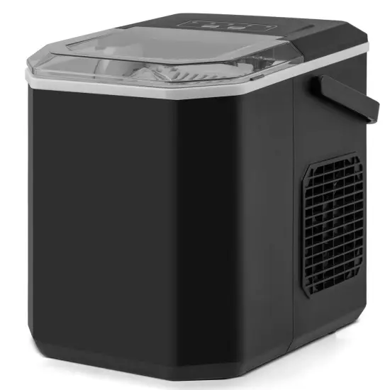 Costway Countertop Ice Maker Portable Ice Making Machine 6-13 Mins 9 Ice 26.5 lbs/24 Hrs Black/Silver {7}
