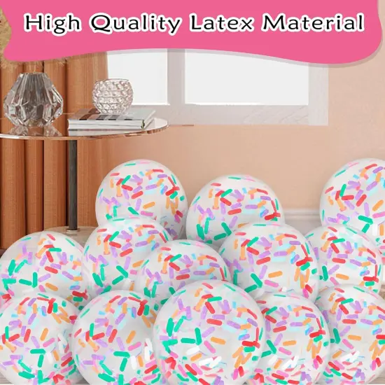 30 Pcs Multicolor Sprinkle Confetti Balloons,12 Inch Ice Cream Sprinkle Latex Balloons Rainbow Confetti Balloons Pastel Confetti Balloons for Wedding Birthday Party Baby Shower Decorations {3}