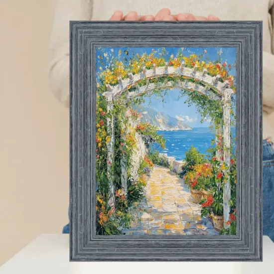 Rustic Wide Wood Ocean Blue Picture Frame 20x30 frame {2}