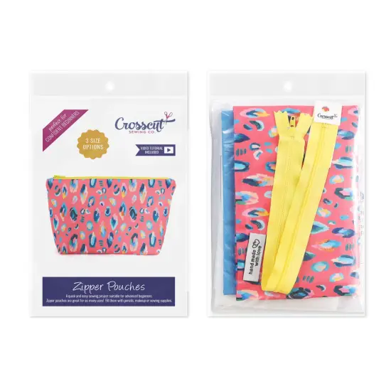 Crosscut Sewing Co.&reg; Zipper Pouch Sewing Project Kit for Beginners with Fabric, Instructions and Video Leopard {2}