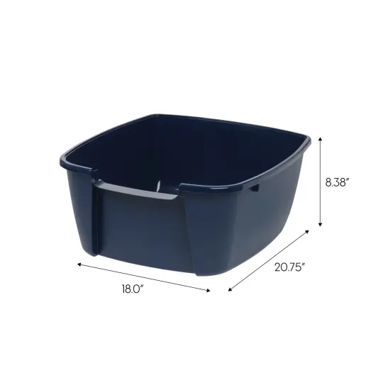 IRIS USA Cat Litter Box Cat Litter Pan with Scoop, Navy {5}