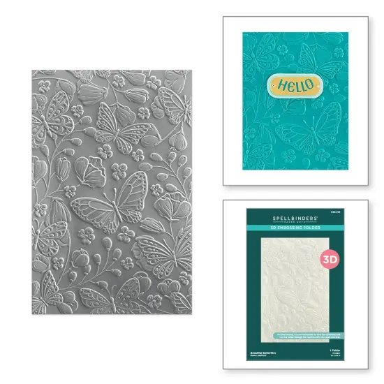 Spellbinders 3D Embossing Folder From The Stylish Ovals-Beautiful Butterflies {6}
