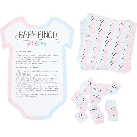 Gender Reveal Bingo Game Set, Party Supplies (38 Pieces) {3}