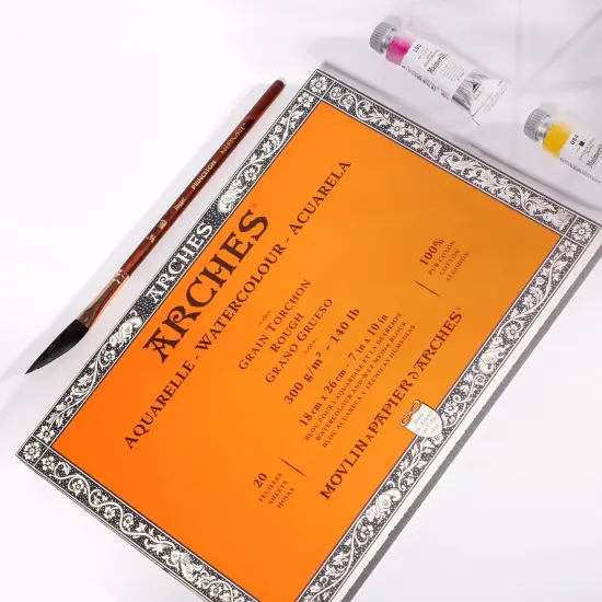 Arches Aquarelle Rough Watercolor Block 7"X10"- 140lb, 20 Sheets {3}