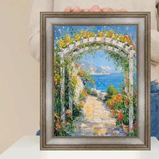 Vintage Antique Silver Flat Panel Picture Frame 40x40 frame {2}