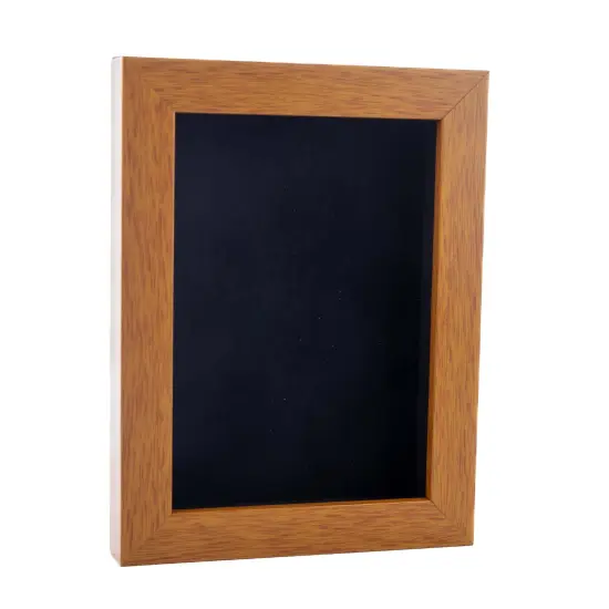 Warm Honey Brown Wood Shadow Box Frame with Acrylic Front - Black Suede Backing, 30 Sizes {2}