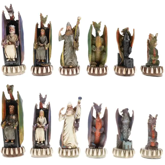WE Games Hand Painted Dragon Themed Chess Pieces with 4.7 in. King. {1}