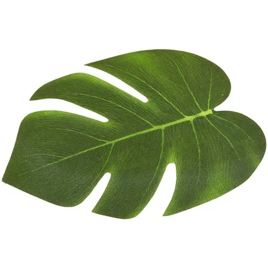 60 Pack Fake Palm Tree Leaves for Summer Luau Party Decorations, Artificial Safari Plant Leaf for Tropical Wedding Decor, 6.7 x 8 in Green {4}