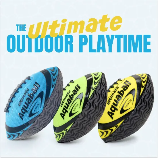 Activ Life Water Football for Pool, Beach, Outdoor, 9.5-inch Waterproof Pool Toys for Kids Aged 6-14, Heavy-Duty Water Ball, Double Lacing for Easy Grip, Lake Toys for Sports & Family Games - Yellow {6}