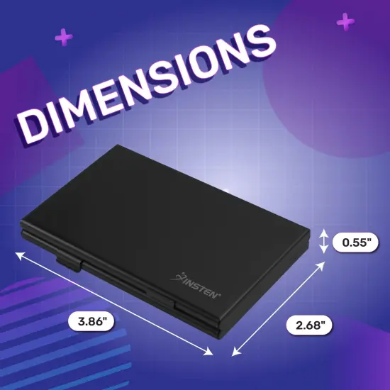 Insten Game Card Case For Nintendo Switch and OLED Model Games Storage Aluminum Portable Holder, 6 Game Slots, Black {6}