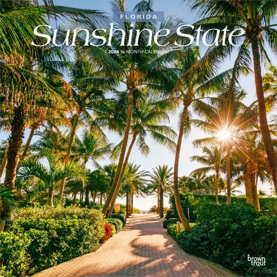 Sunshine State | Florida Places | 2026 12 x 24 Inch (Hanging) Monthly Square Wall Calendar | Plastic-Free {1}