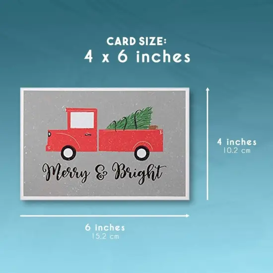 Sustainable Greetings 48 Pack Merry Christmas Cards with Envelopes for Sending Holiday Wishes, 4x6 Festive Season Greeting Cards for Xmas, 6 Rustic Designs Multicolor {6}