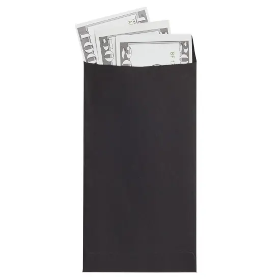 Okuna Outpost 100 Pack Black Money Envelopes for Cash - 100 GSM Kraft Paper - Money Saving Challenges Envelopes for Currency & Coins (3.5x6.5 in) {7}
