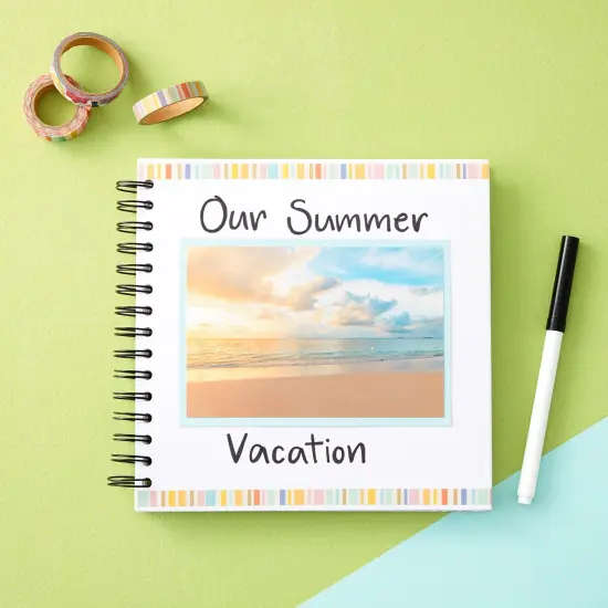 8x8 Inch Scrapbook Photo Album for Family Photo's, Wedding Guest Book, Anniversary (40 Sheets) White {3}