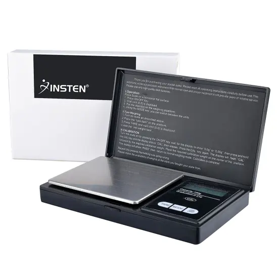 Insten Small Digital Scale .01 gram to 100g Digital Jewelry Scale High Precision for Jewelry Gold Silver Coin Mail Weighting (Stainless Steel Salver) (Support: g oz ozt dwt ct gn) Black {5}