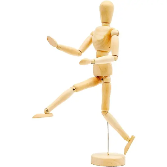 Bright Creations 2 Pack Posable Figure Wooden Mannequin for Drawing, 12-Inch Poseable Art Mannequin Figures, Wood Human Model for Drawings and Paintings, Drawing Mannequins with Base Brown {6}