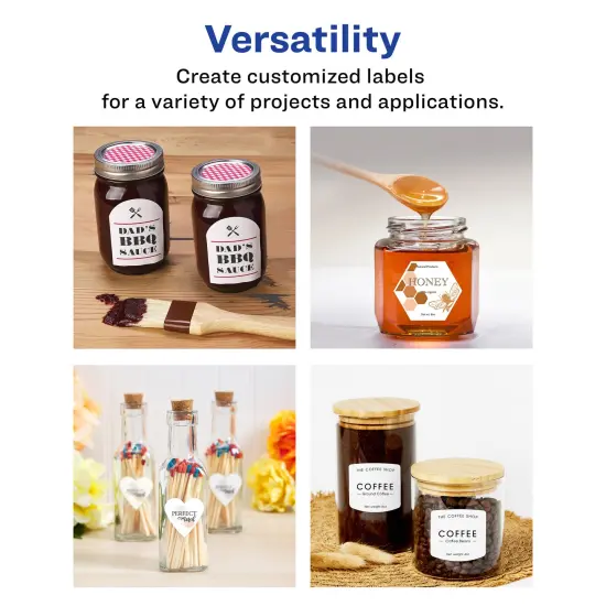 Avery Matte White Removable Arched Labels with Sure Feed Technology, Print-to-the-Edge, 3" x 2.25" {3}