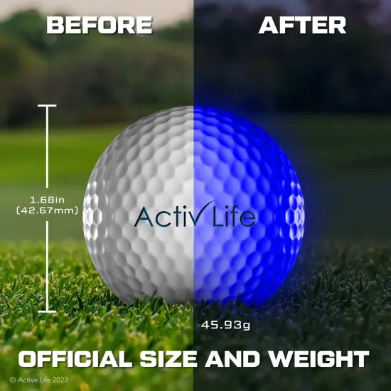 LED Golf Balls (3 Blue) Best Glow in the Dark Golfer Gifts for Men and Women Night Golfing Unique Novelty Cool Birthday Dad Presents Light Up Fun Stuff Trick Gadgets {4}