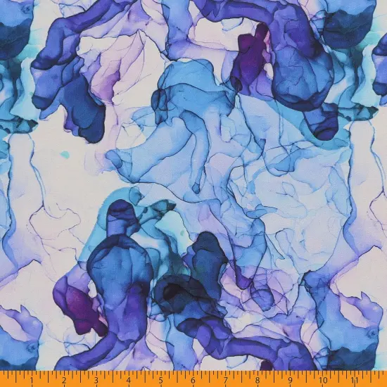 Mook Fabrics Smoke Print Cotton Fabric [108 in. Wide] - By The Yard Purple/Blue {4}